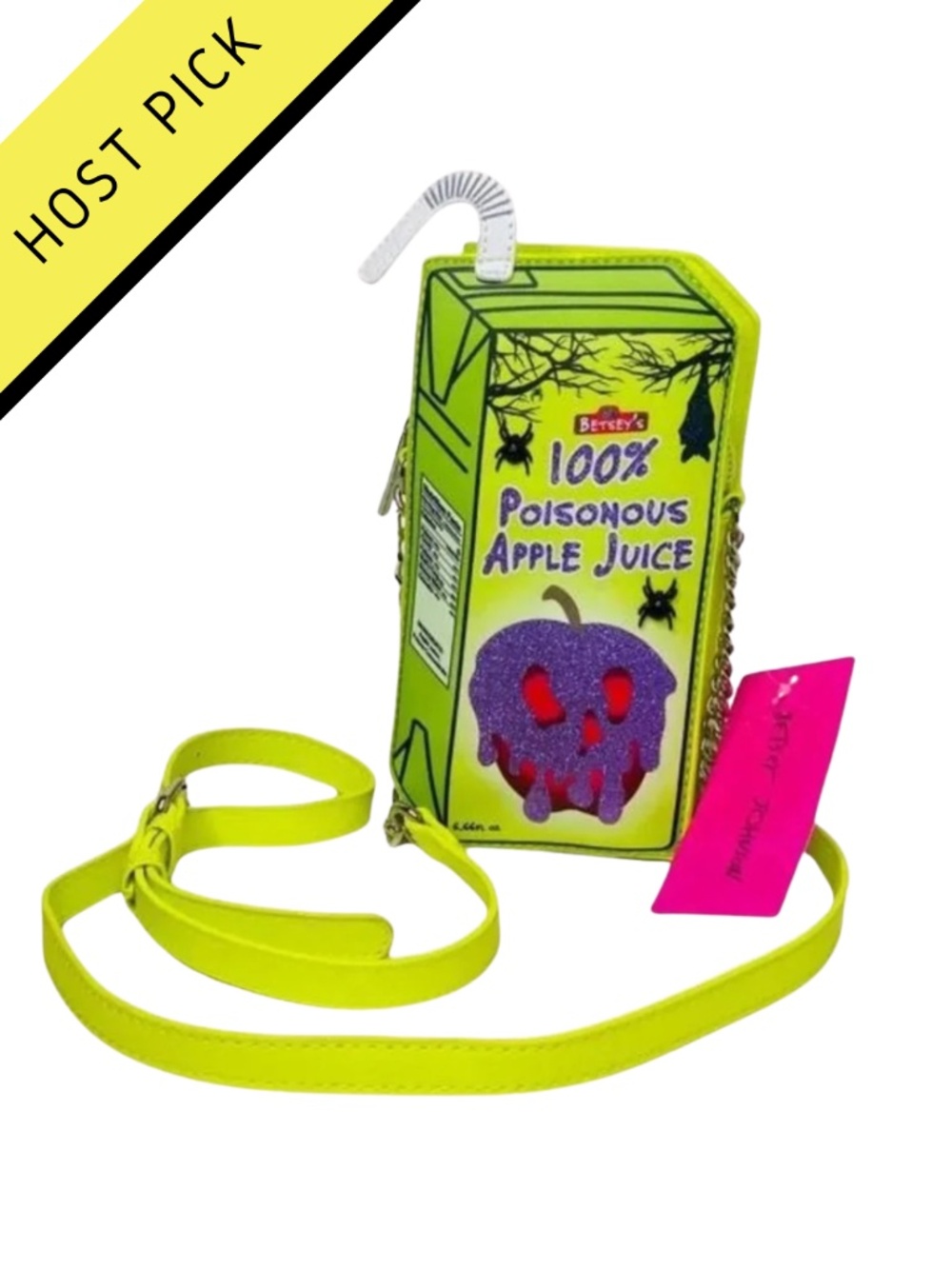 HP | Betsey Johnson "Poisonous Apple" Juice Box Bag